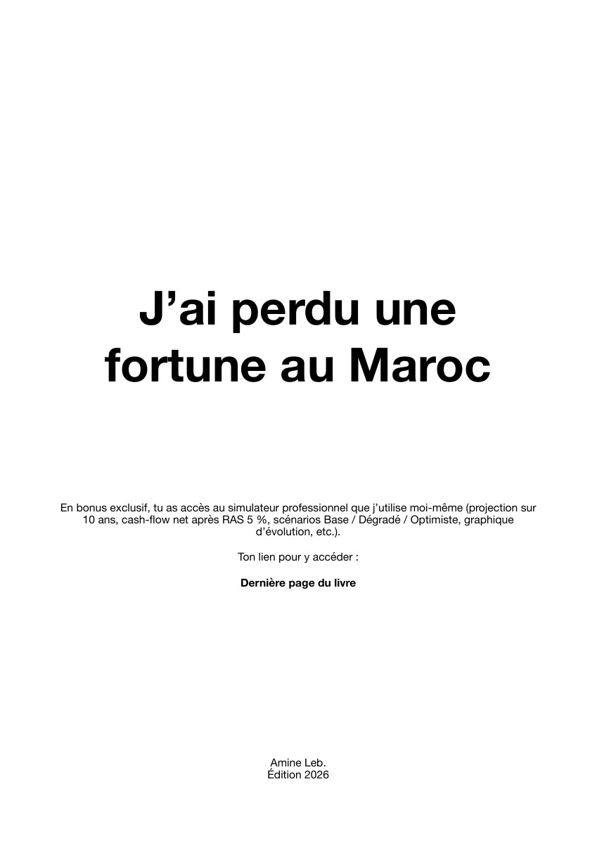 Couverture du livre J'ai perdu une fortune au Maroc, par Amine Leb.